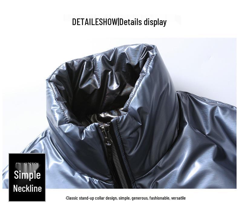 2025 Gradient Glossy Men's Winter Down Jacket - 90% Down, Thickened, Trendy Casual Coat