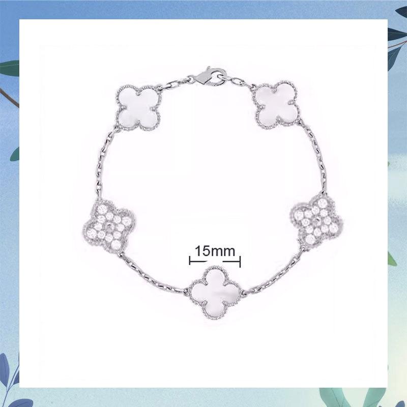 Clover Bracelet CNC Buckle Thick Chain Rose Gold Red Agate Black Agate Lucky Bracelet for Women