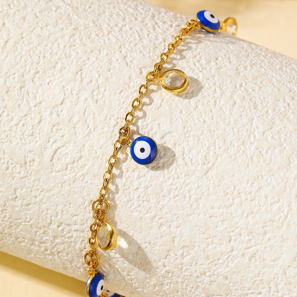 

Stainless Steel Anklet Trending Products Aesthetic Devil s Eye Pendant Chain Minimalist Anklet For Women Zircon Beach Vacation