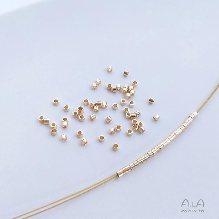 14K Gold-filled Steel Wire End Cap, Round Tube Spacer Bead, Non-flattening, for DIY Beading and Chains.