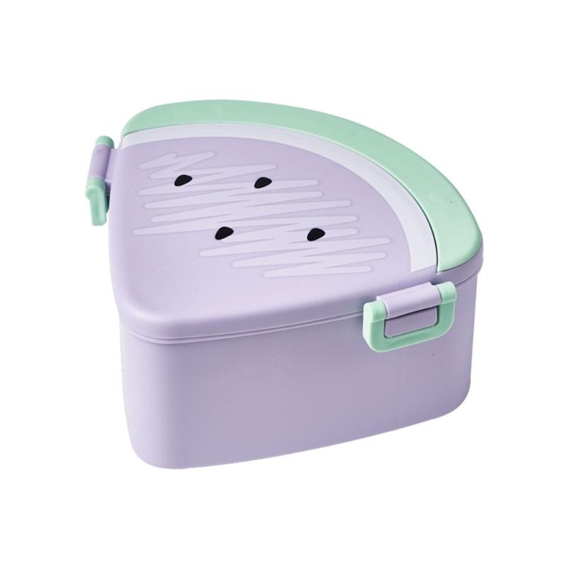 

Cute Practical Bento Lunch Box for Kids Leakproof Lunch Fruit Container Microwave Safe with 3 Divideds Compartments