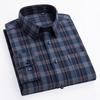 100% Cotton Plaid Shirts for Business Men Long Sleeve Quality Autumn Spring Male Casual