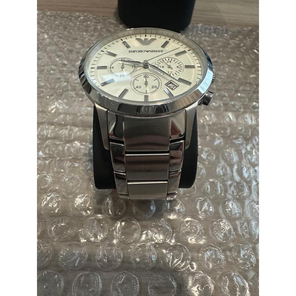 Used EMPORIO ARMANI Watch AR-2458 Stainless Steel White