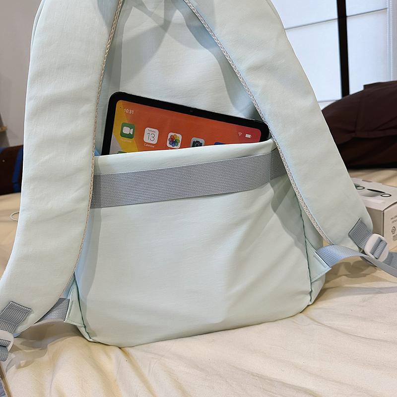 Middle School Student Schoolbag Women's Waterproof Solid Color Backpack