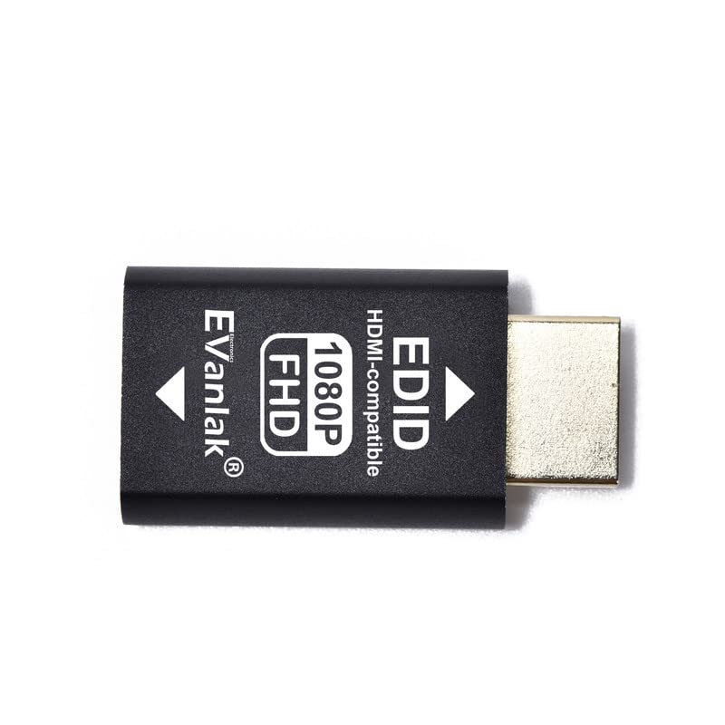 EVanlak 3rd Generation HDMI EDID Emulator No Emulator Adapter Required Supports Mac Thunderbolt To HDMI Splitter 2 Pack Pass-Through