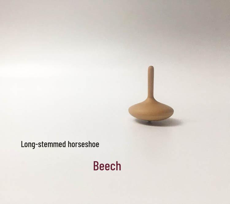 Black Walnut & Beech Wood Spinning Top Toy - Elegant Wooden Gift