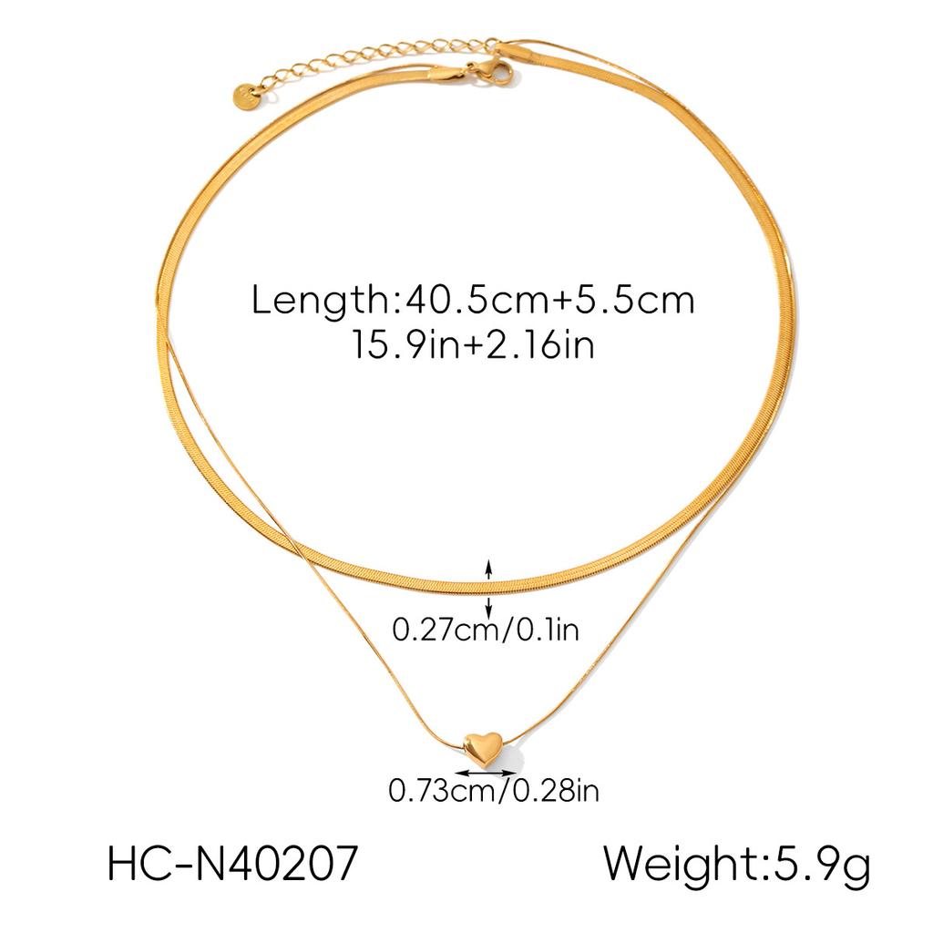 Heart Pendant Necklace Titanium Steel Women Layering Chain Light Luxury Elegant Jewelry Gift for Her