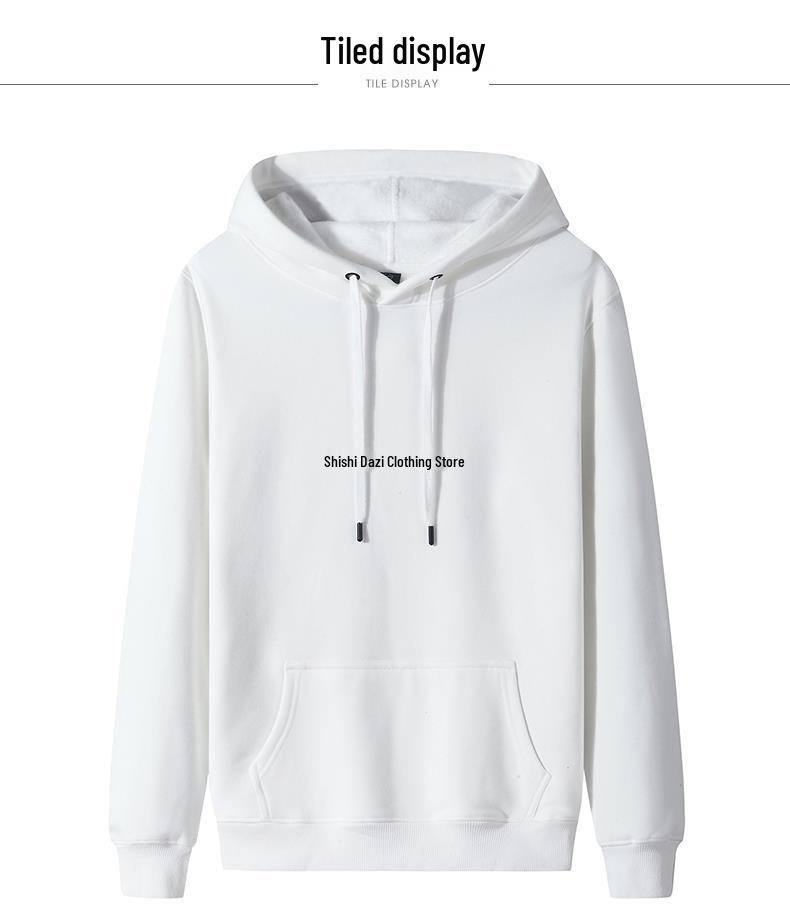 Sweat à capuche doublé polaire 380g Automne/Hiver, Coupe ample unisexe.