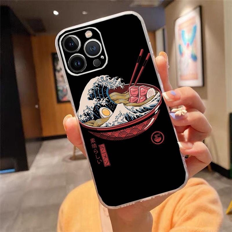 Phone Case For Iphone 17 Pro Max Air 16 15 14 13 Pro Max 15 16 Pro 15Plus Japanese Style Art Wave