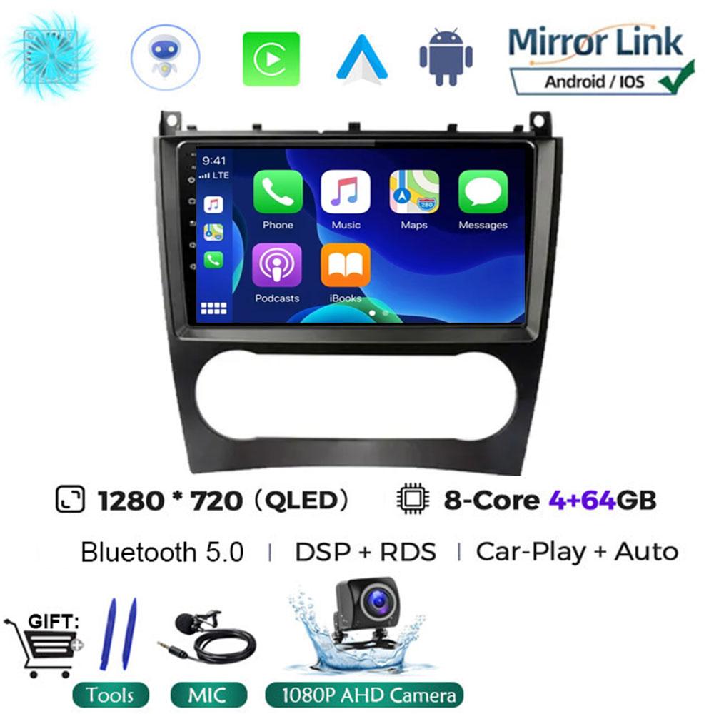 Android 14 For Mercedes Benz W203 W209 C180 C200 C220 C230 2005 - 2009 Car Radio Stereo Multimedia Navigation GPS Carplay AUTO