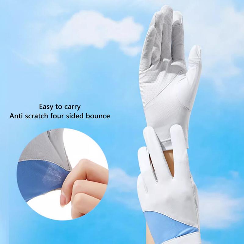 1 Pair Sun Protection Gloves One Size Sunscreen Breathable Anti-Uv Cooling Fabric Slip Gloves For Outdoor Cycling Driving