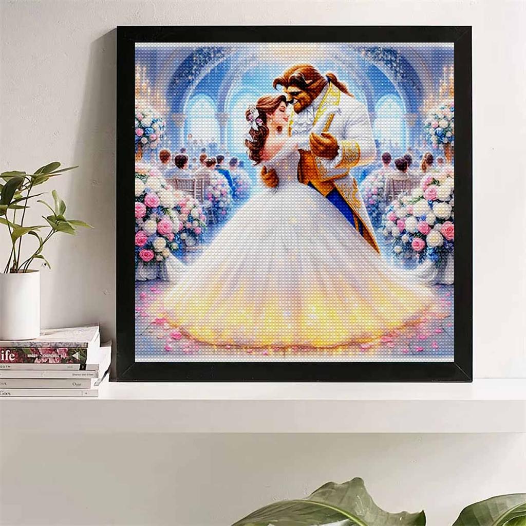 Full Round Diamond Painting A Beauty In A Wedding Dress and A Beast Art Rhinestone Picture Mosaic DIY 5D Cross Stitch Embroidery Home Decoration
