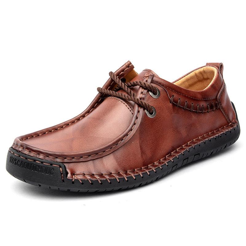 Plus Size Spring and Autumn Men's Casual Leather Shoes Trendy Low Top Soft Bottom Driving Shoes Pumps Genuine Leather Men's Shoes