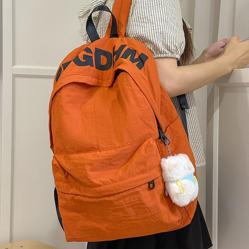 Women's Letter Backpack Junior High School Students Lightweight Schoolbag Large Capacity Backpack