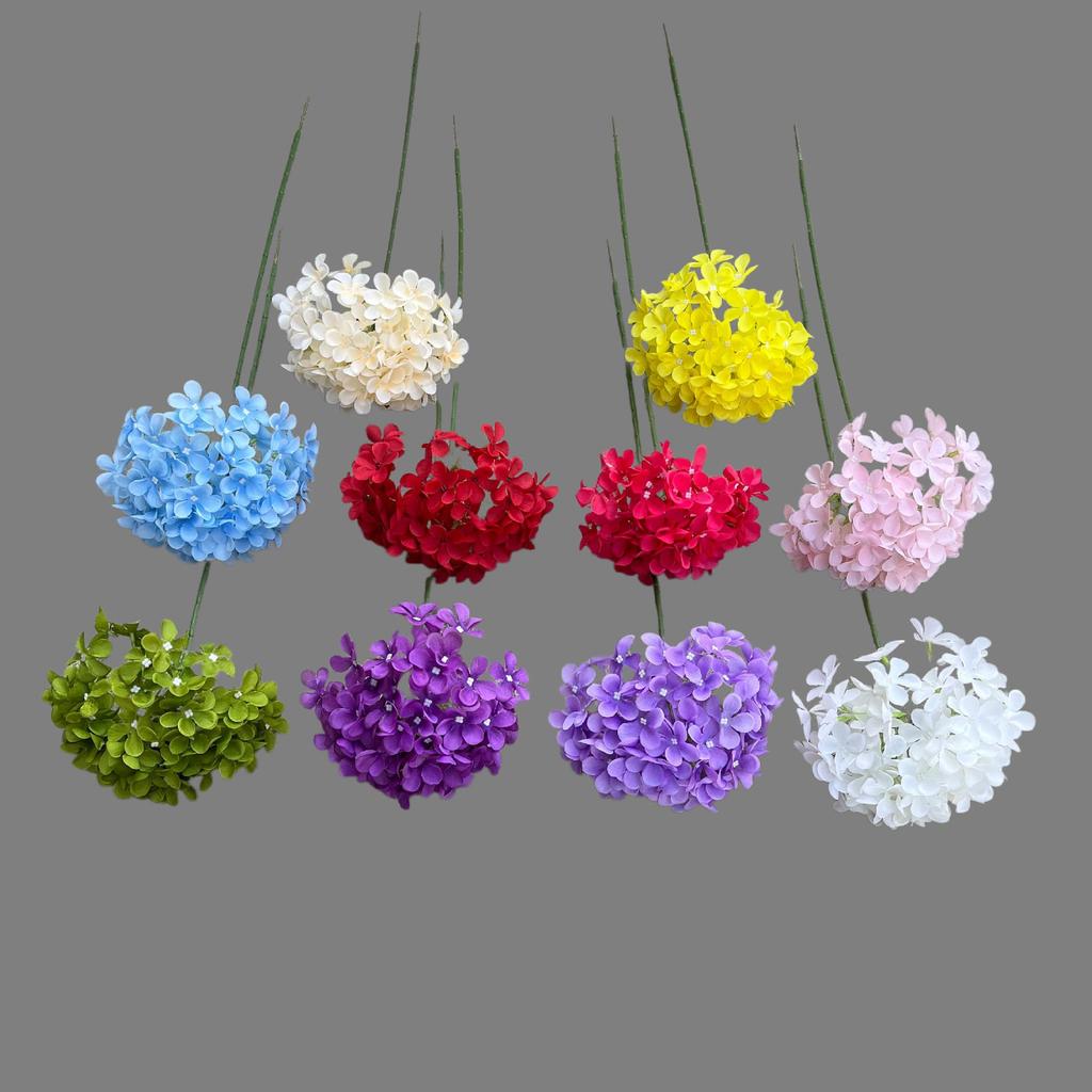Single Stem Hydrangea, 72 Pieces - Wedding Flower Wall Decoration, Furniture Ornament, Flower Arrangement Material