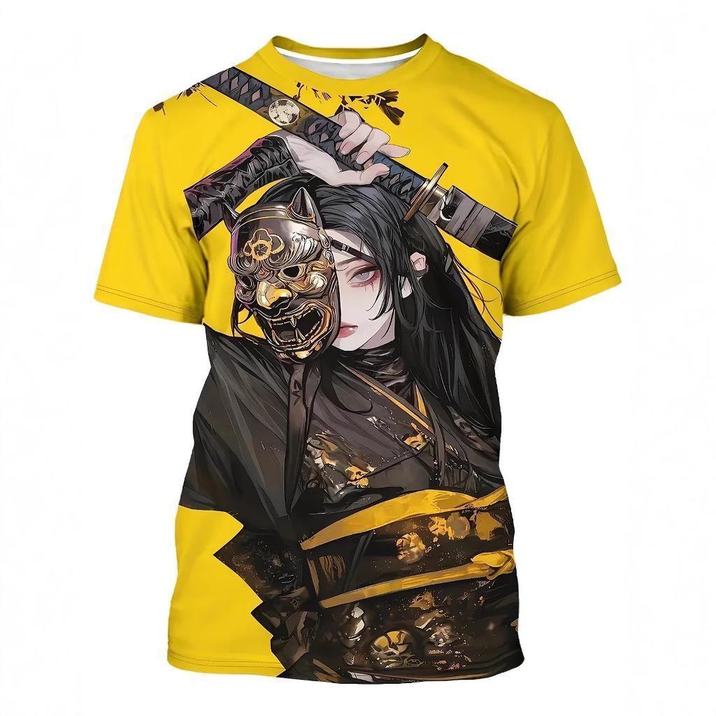 Jujutsu Kaisen Satoru Gojo Print Casual Slim Fit Round Neck Short Sleeved T-shirt Top Summer Loose Fit Oversized