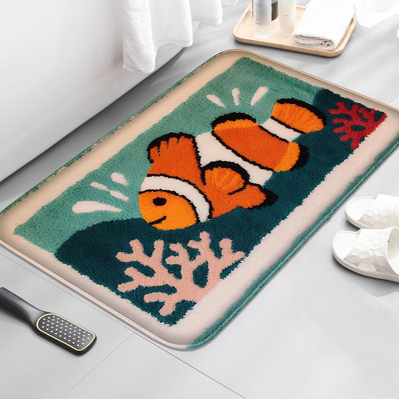 Sommer-Badezimmer-Fußmatte am Meer, saugfähige Fußmatte für die Badewanne, kleiner Teppich für die Duschkabine, Badezimmer-Türvorleger, maschinenwaschbar