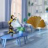 Horse Figurine Wrought Iron Ginkgo Leaves Modern Statue Abstract Wall Sculpture for Living Room