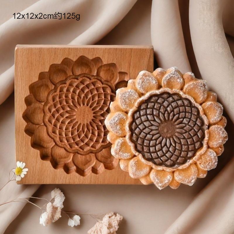 Stampino Tagliabiscotti in Legno di Faggio - Stampo in Legno Naturale per Biscotti e Pasticceria Croccante per Biscotti Fatti a Mano e Strumenti da Forno