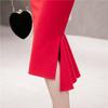 Women's High-Waisted Fishtail Pencil Skirt with Sexy Slit