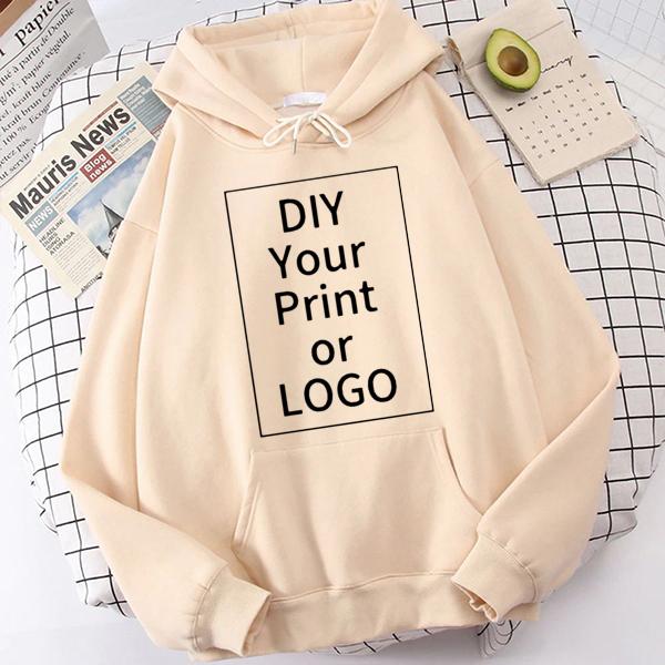 Fashion Hoodie Women Men Long Sleeves Customized Printed PulloverDIY Photo Logo Brand Text Sweatshirt Personalize Your Clothing
