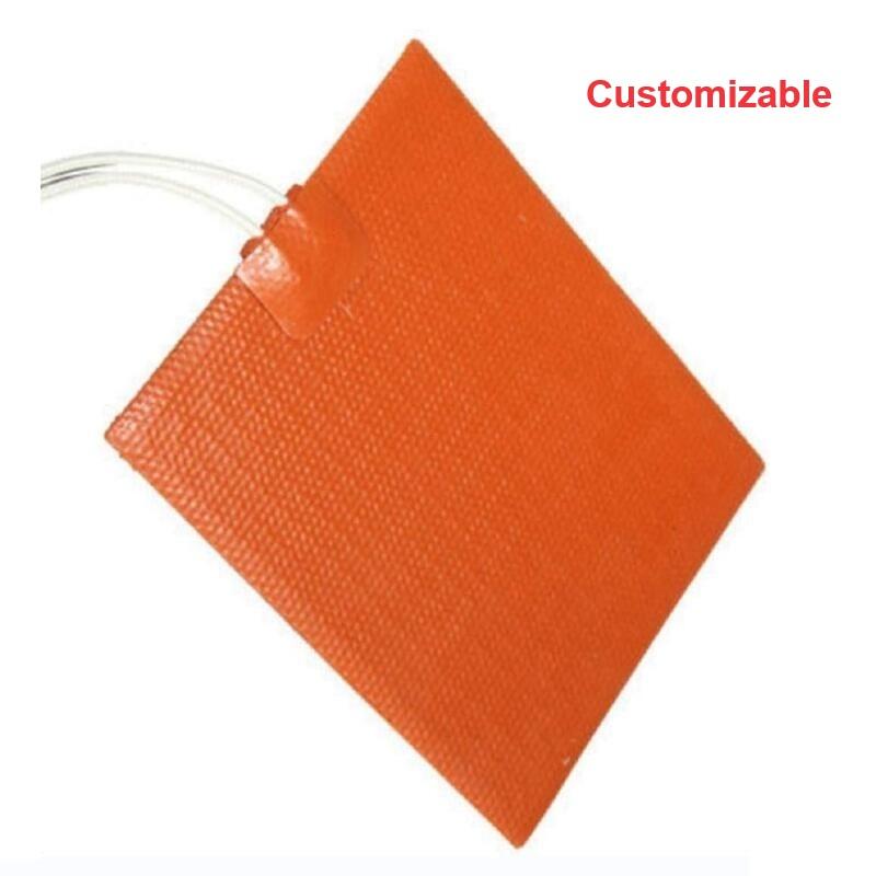 12V 24V 110V 220V Silicone Rubber Electric Heating Pads 3M Adhesive Sticker Thermal Heater Baking Mat NTC 100K Thermistor Sensor