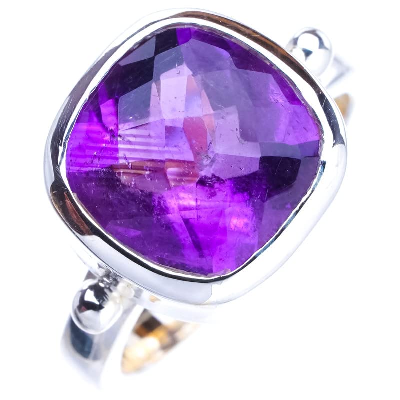 

StarGems Natural Amethyst Handmade 925 Sterling Silver Ring 7.75 E9212