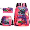 Cartoon abstract Shanhaijing primary school students and teenagers backpack schoolbag tongtongsahur three-piece set L
