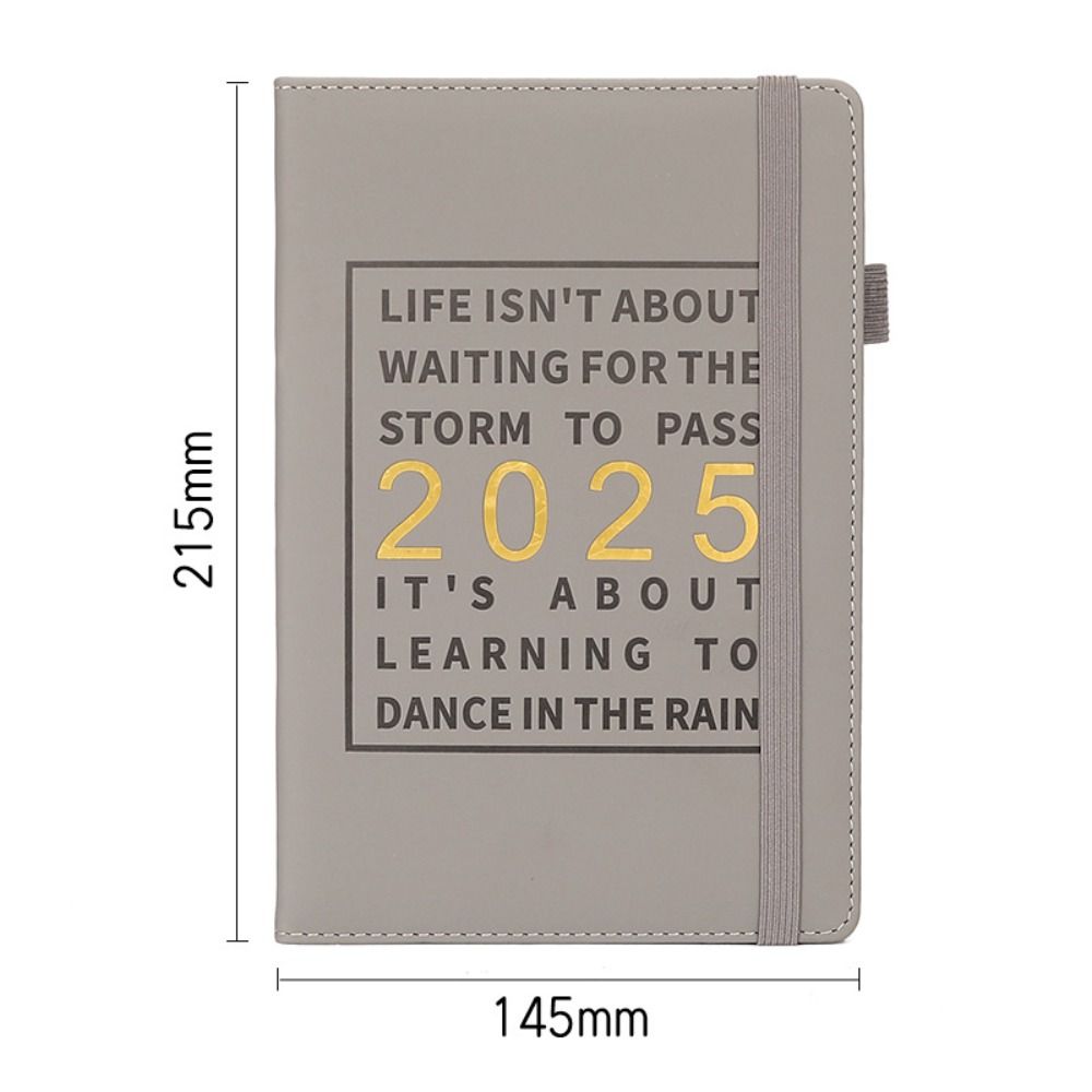 

A5 2025 Планировщик Блокнот Кожаная Обложка Ежедневник Планировщик Органайзер Блокнот 2025 Календарь Блокнот серый