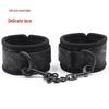 Leather Hand and Leg Cuffs with Lace Sponge - Comfortable Adult Sex Toy Bracelet