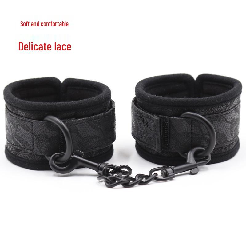 Leather Hand and Leg Cuffs with Lace Sponge - Comfortable Adult Sex Toy Bracelet