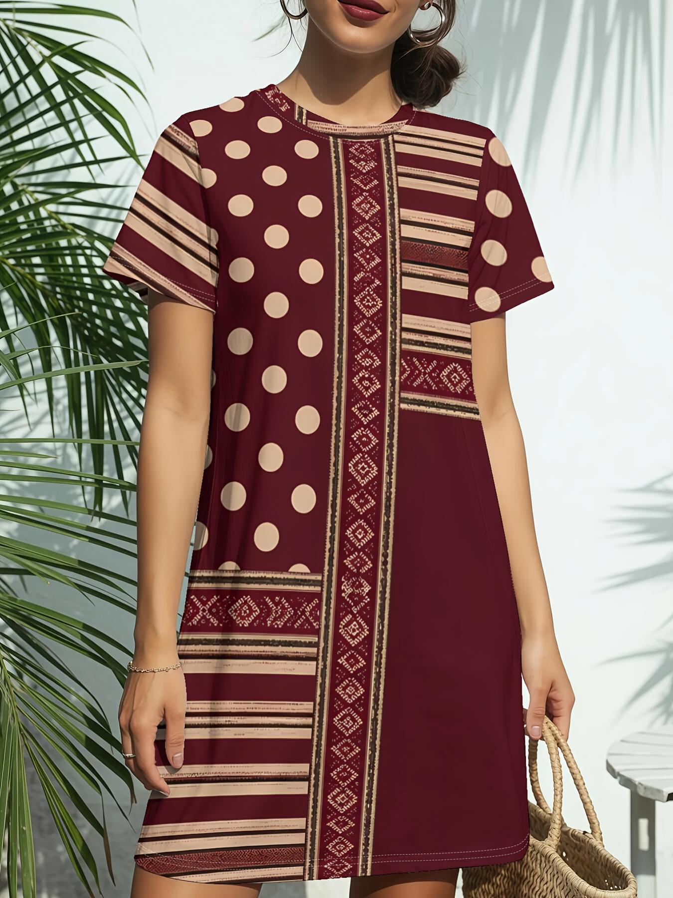 

Red Stripes New Women S Round Neck Short Sleeve T-Shirt Dress. American Style Trendy Digital Print. Casual And Versatile for Spring And Summer. Elegan S дубильная кора