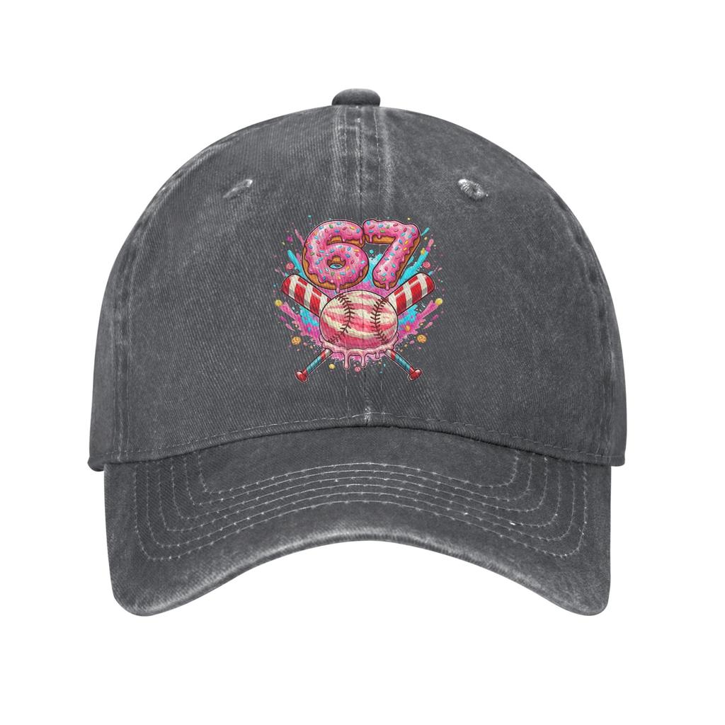 Baseball Drip Ice Cream Number 67 Player Christmas 67th Baseball Cap   Men Design Trucker Hat Summer Casual Rock Baseball Caps
