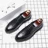 New Pointed Retro British Men'S Business Casual Leather Shoes Engraved Men'S Lace-Up Leather Shoes 830-G