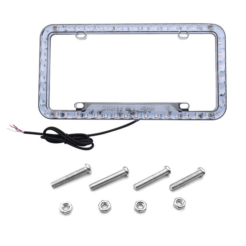 12V Multicolor LED License Plate Frame Acrylic /Canada Tag Cover Holder Auto Truck Vehicle Car Styling Light Holder