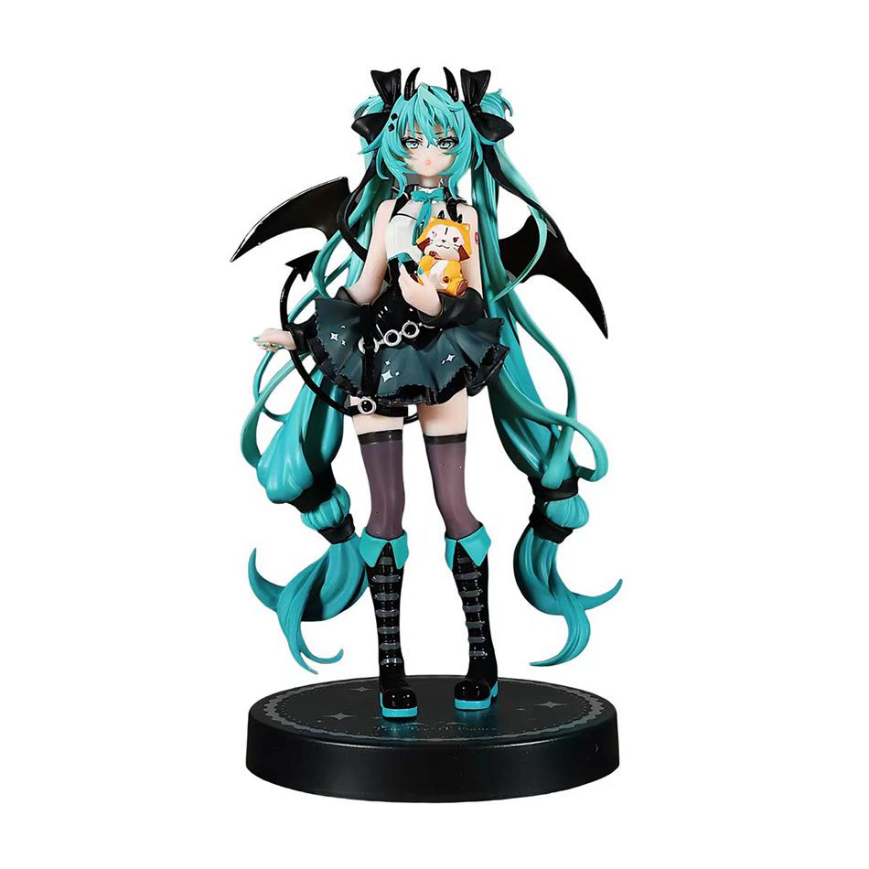 Original Little Devil Hatsune Miku Handmade Little Raccoon Chuyin Dark Angel Handmade PVC Model Animation Peripheral Ornaments