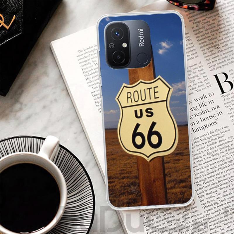 

America Route 66 Cover For Xiaomi Redmi 14C 13 13C 12 12C 10 10C 9 9C 9T 9A Phone Case 10A 8A 8 7A 7 6A 6 Pro K70 K60 K40 12 12C Redmi 9