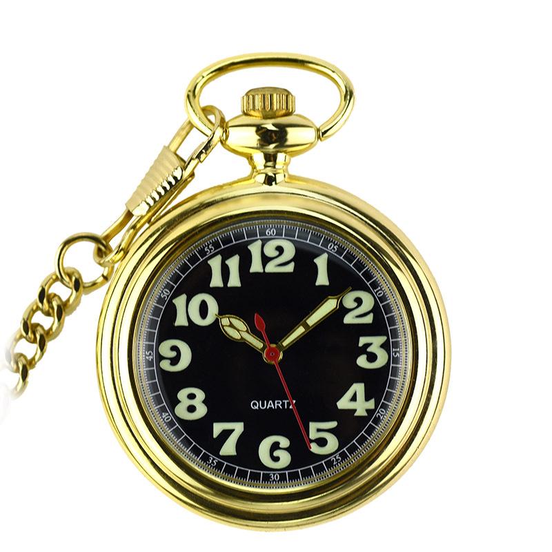 

3D Luminous Retro Automatic Quartz Pocket Watch for Men, Women, and Students золотой