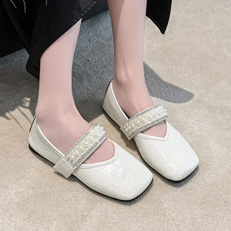 Fashion Summer 2025 Flats Mules Women Shoes Slingback Slippers Women Designer String Bead Square-toed Sandals Dress Fashion Slides Women