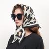1Pcs 70Cm Retro Leopard Print Silk Scarf Women Imitation Silk Fashion Versatile Headwear Bag Accessories Bandana Square Scarf