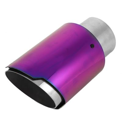 Universal Tail Throat Exhaust Pipe Muffler Tip Colorful Purple Welding 2.48 3.50in