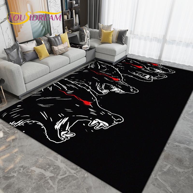 Wolf Wolf Spirit Series Area Rug Large,Carpet Rug for Living Room Bedroom Sofa,Kitchen Bathroom Doormat Non-slip Floor Mat Gift