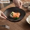 HOYIHM Wabi-sabi Round Ruffled Serving Plate Food Plate Candy Bar Sharing Plate Salad Dish Pasta Fish Tray Kitchen Serveware