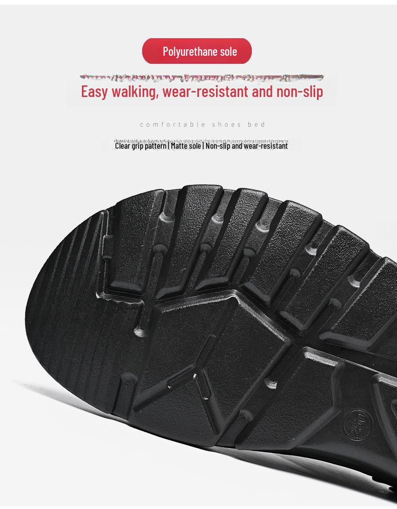 Herre Sandaler i Mykt Lær som Puster - Hul, Sommer Sko med Dobbelt Bruksområde