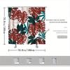 1pc Tropical Leaf Design Shower Curtain - HD Print, Year-Round Countryside Style, 70.8x70.8In, 12 Hooks Included