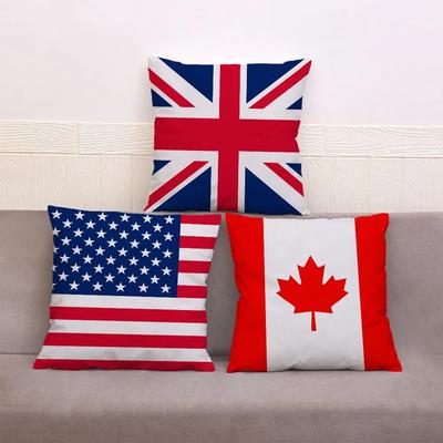Usa United Kingdom Flag Print Cushion Cover Super Soft Short Plush Pillow Covers Throw Pillow Case Sofa Home Decor Pillowcase