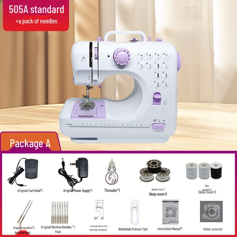 Upgraded 505A Mini Electric Sewing Machine with Overlock