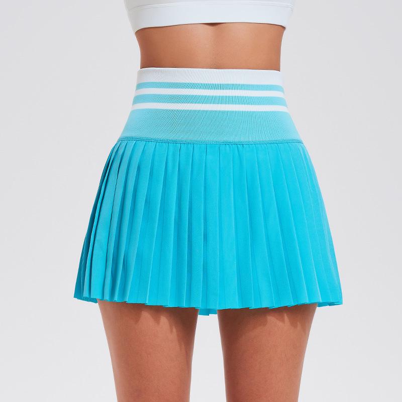 Cai Jue Women's Pleated Tennis & Badminton Skirt with Built-in Shorts & Pockets, Anti-exposure Design
