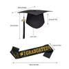Black Graduation Cap Polyester Graduation Sash Bachelor Degree Graduation Tassel  Party Decorations