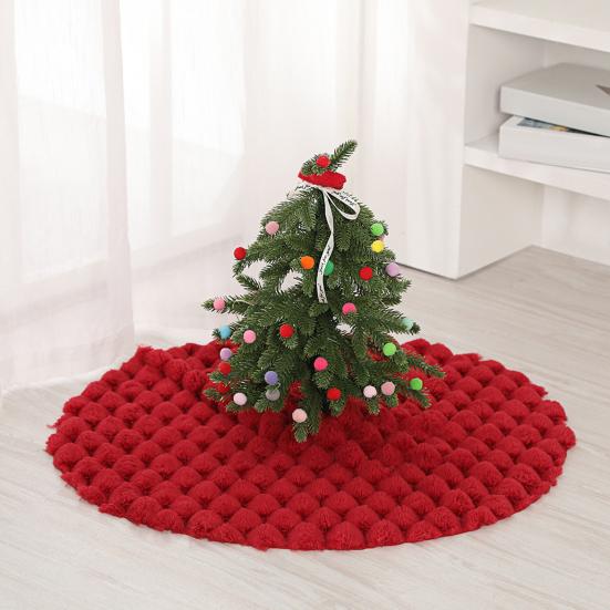Christmas Tree Skirts Round Plush Xmas Trees Base Cover Carpet Mat Ornaments for Home